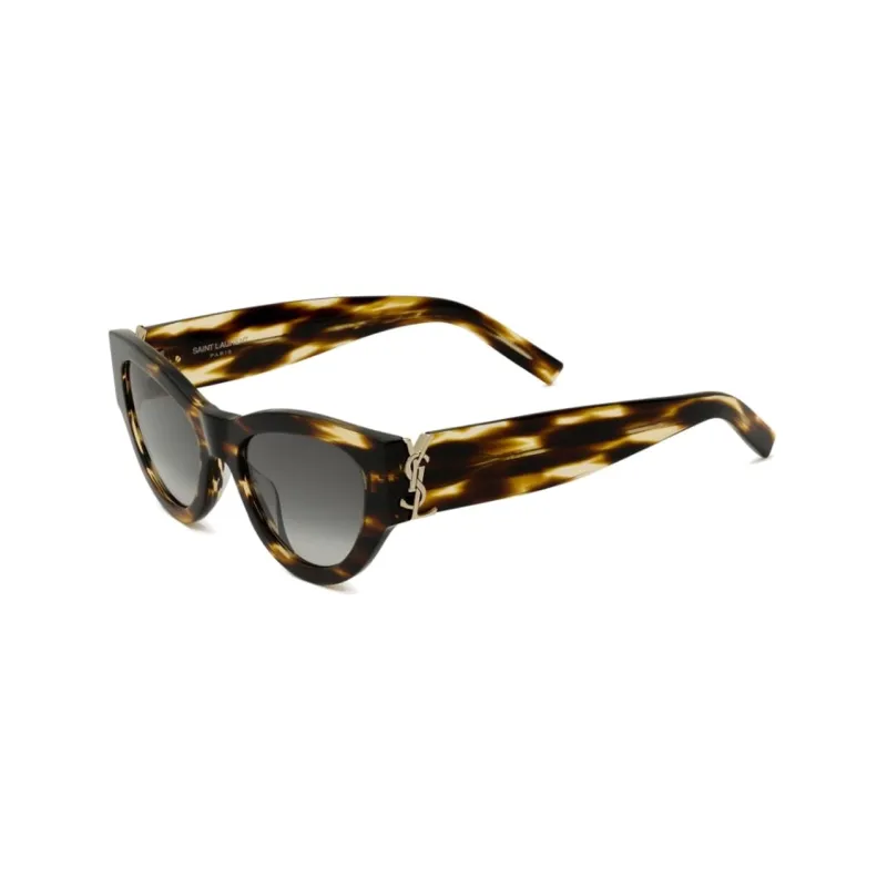 SAINT LAURENT Recycled Acetate Bio Nylon Irregular Shape Sunglasses Women's Brown-0