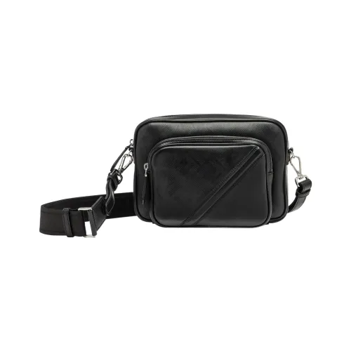 FENDI Calfskin Camera Bag, Shoulder Bag, Crossbody Bag Medium Size Men's Black