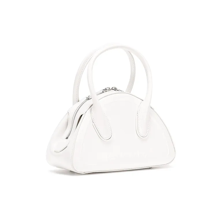 Lost In Echo Cow Leather Bowling Ball, Shoulder Bag, Handbag Trumpets Women's White-3