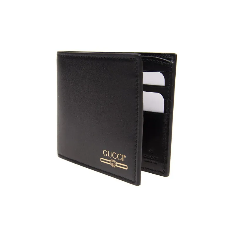 GUCCI Cow Leather Handheld Coin Purse Card Holder Wallet Men's Black-1