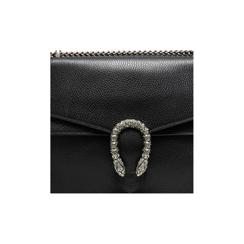 GUCCI Dionysus Leather Shoulder Bag Crossbody Bag Medium Size Women's Black-7