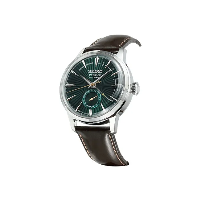 SEIKO Mechanical Movement Leather Strap Watch 40.5 Men's Watches Green Dial SSA459J1-1