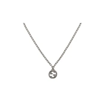 GUCCI 2000 2024 Sterling Silver Interlocking G Pendant Necklace