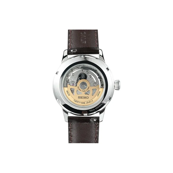 SEIKO Mechanical Movement Leather Strap Watch 40.5 Men's Watches Green Dial SSA459J1-3