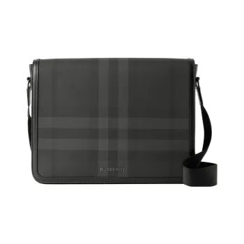 Burberry Artificial Leather With Cotton Shoulder Bag Crossbody Bag Medium Size Men's Black