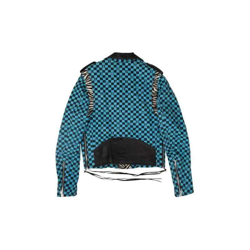 AMIRI Checkered Biker Jacket-1