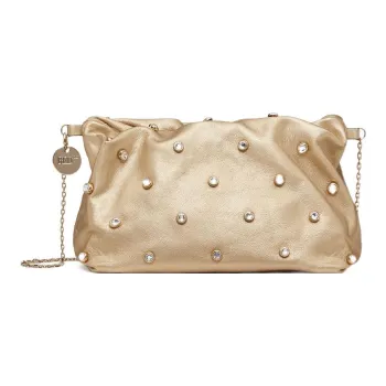 RED VALENTINO Rhinestone Sheepskin Crossbody Bag Shoulder Bag Regular Women's White Gold