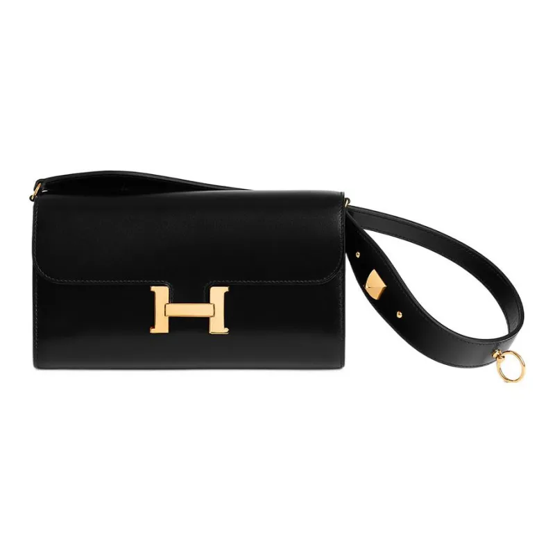 HERMES Constance To Go Box Calfskin Wallet Regular Women's 89 Noir Black-1