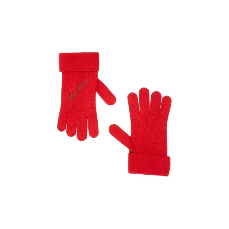 MOSCHINO Knit Gloves Women's Red-0