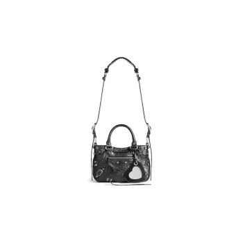 Balenciaga Neo Cagole Fine-Grained Sheepskin Tote Bag Shopping Bag Handbag Small Size Women's Black