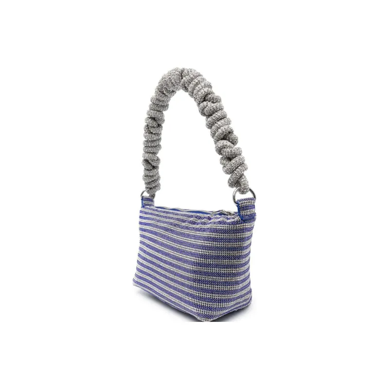 KARA Embellished Mesh Phone Cord Zipped Shoulder Bag-1