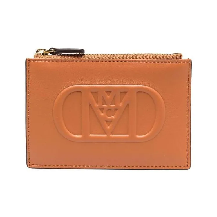 MCM Calfskin Card Holder Card Holder Mini Men's Brown-0