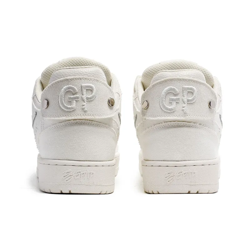 EYGPAP Low Top Skateboard Shoes Unisex White-2
