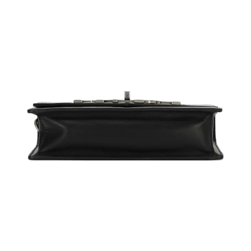 PRADA Leather Crossbody Bag Shoulder Bag Women's Black-3
