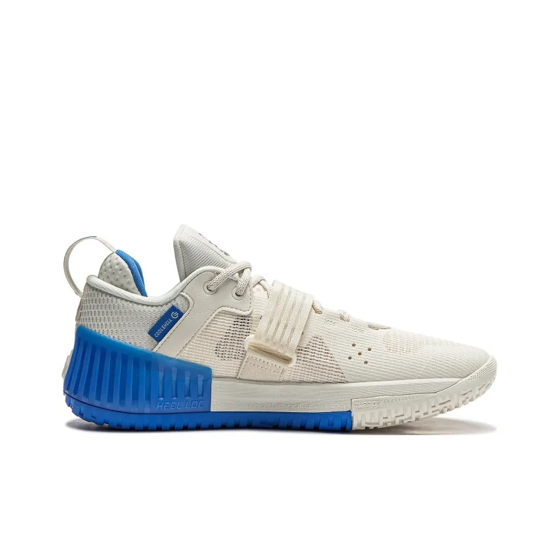 LiNing Rage Anti Slip Wear Resistant Low Top Basketball Shoes Men's White Blue-1