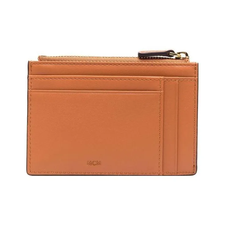MCM Calfskin Card Holder Card Holder Mini Men's Brown-1