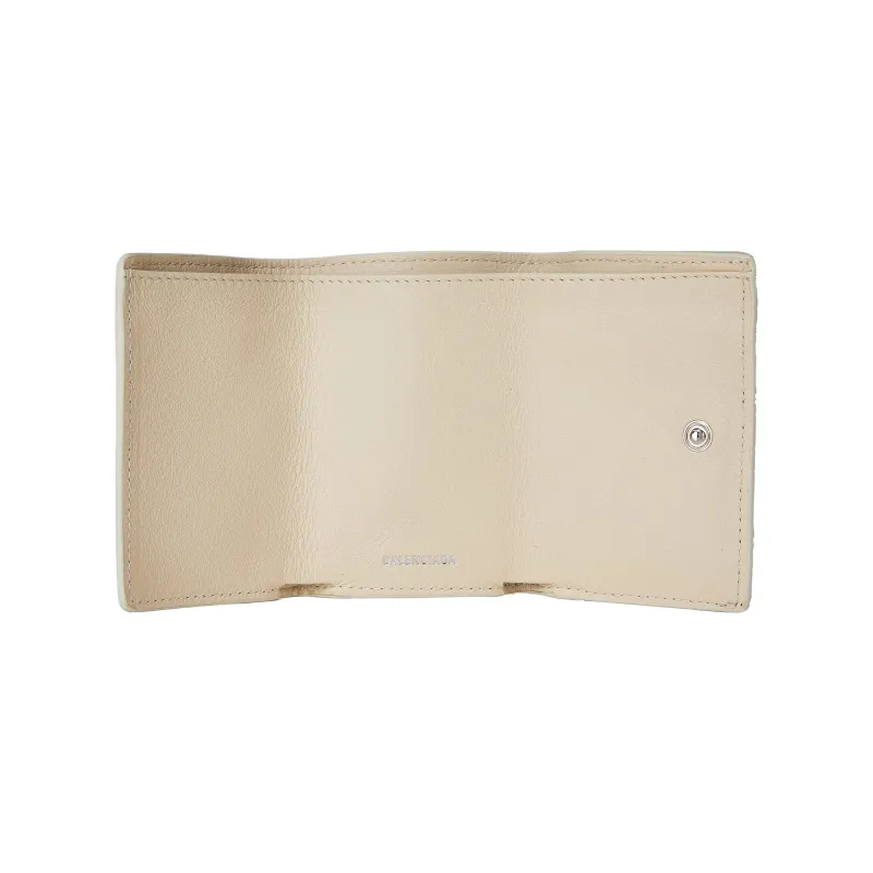 Balenciaga Leather Wallet Women's Cream-2