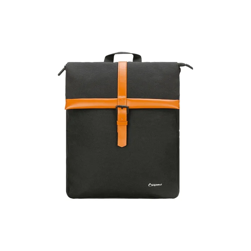 Diplomat Fabric Backpack Medium Size Unisex Black-0