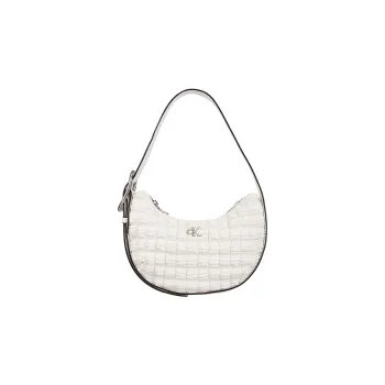 CALVIN KLEIN PU Crescent Bag, Handbag, Shoulder Bag Women's Ivory White