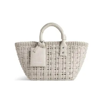Balenciaga BISTRO Raffia Shoulder Bag Crossbody Bag Handbag Extra Small Women's Sand