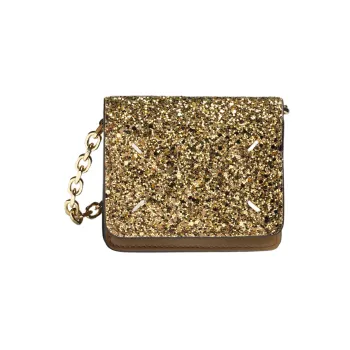 Maison Margiela Bright Pink Calfskin Wallet Small Size Women's Gold