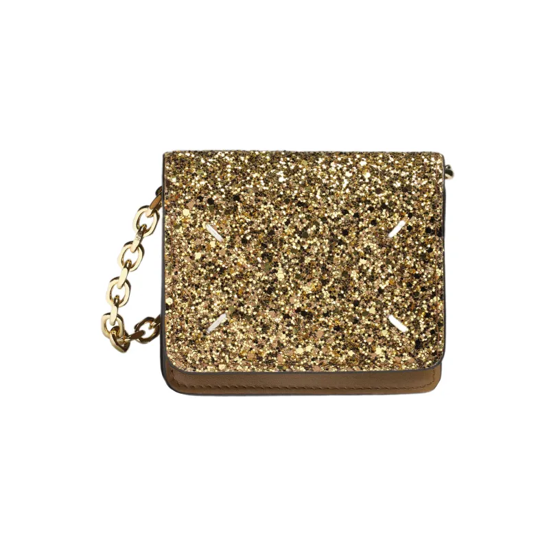 Maison Margiela Glossy Pink Calfskin Wallet Trumpets Women's Gold-0