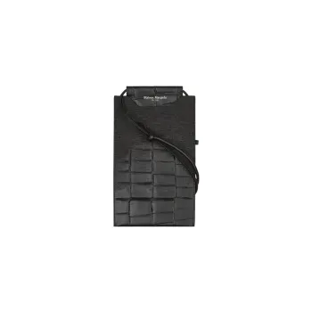 Maison Margiela Calfskin One Shoulder Crossbody Cell Phone Pouch Men's Black