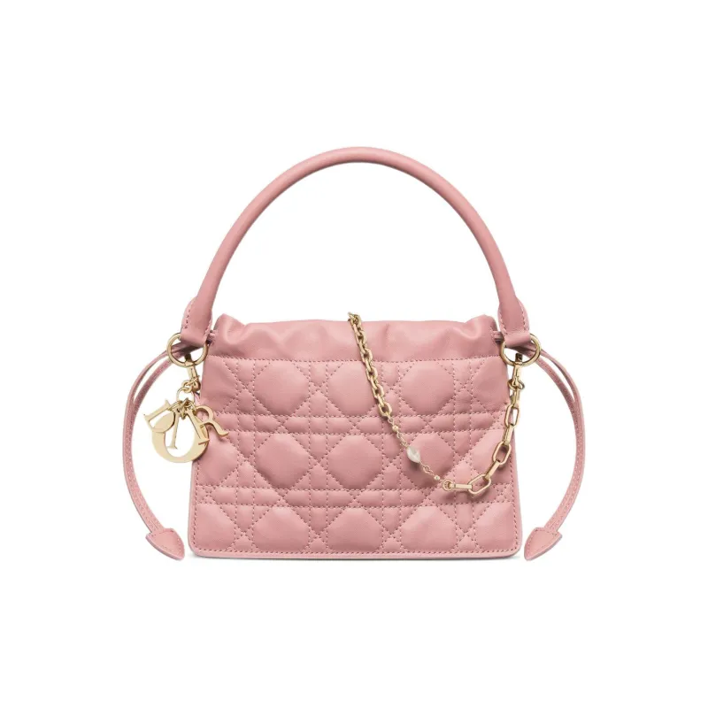 DIOR Lady Dior Sheepskin Shoulder Bag Crossbody Bag Handbag Mini Women's Vintage Pink-0