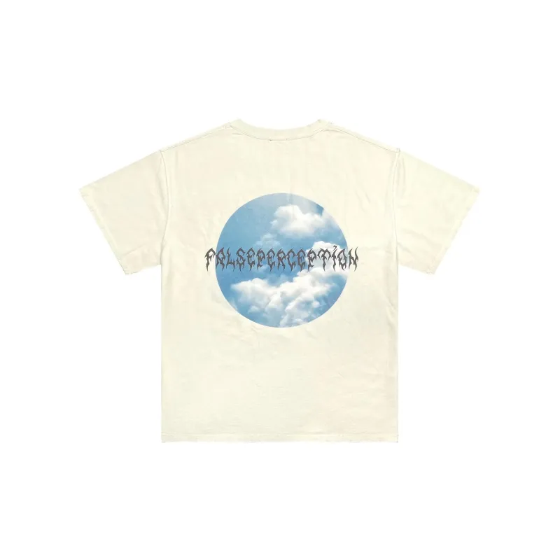 False Perception T Shirts Unisex Distressed White-1