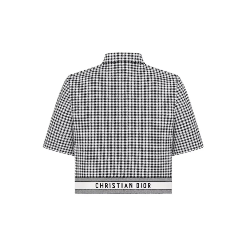 DIOR Checkered Button Up Short Sleeved Jacket-1