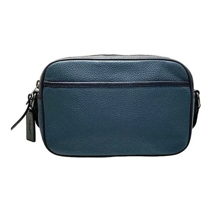 COACH Thompson High-Quality Pebbled Leather Camera Bag Shoulder Bag Crossbody Bag Medium Size Men's Denim Blue-3