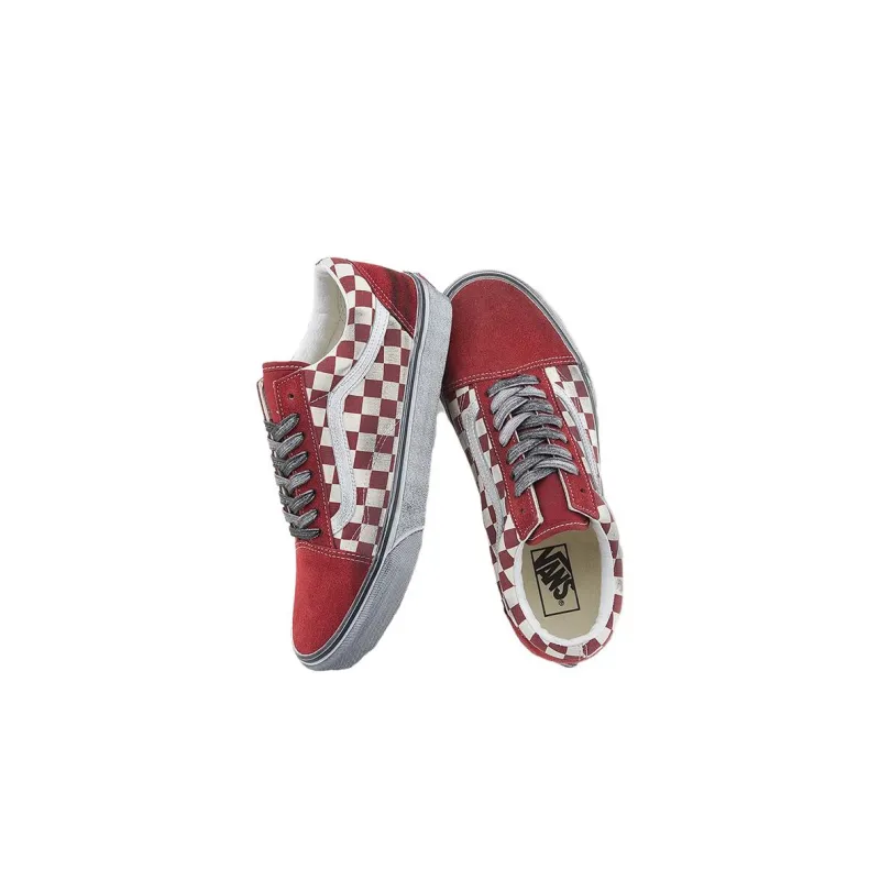 Vans Old Skool Stressed 'Check Red White'-2