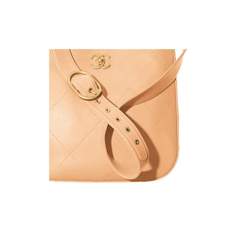 CHANEL Calfskin Tote Bag Shopping Bag Hobo Pack Handbag Shoulder Bag Crossbody Bag Women's Nude/Milk Tea Beige-1