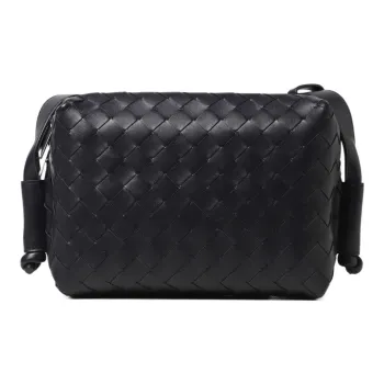Bottega Veneta Leather Crossbody Bag, Shoulder Bag Men's Black