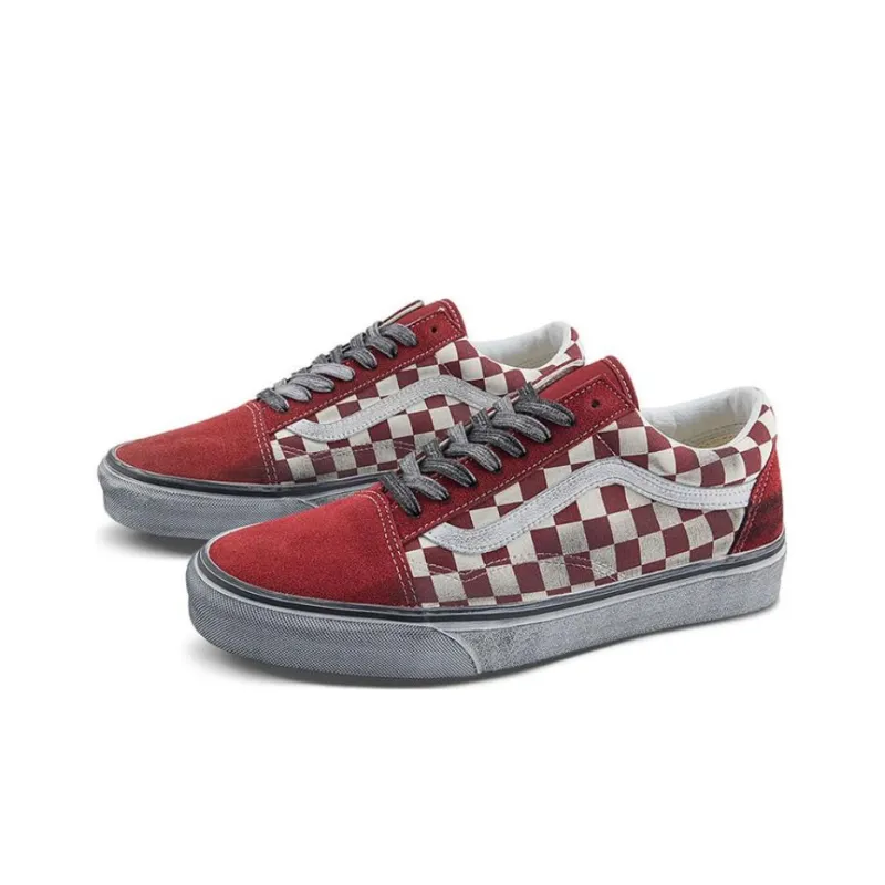 Vans Old Skool Stressed 'Check Red White'-1