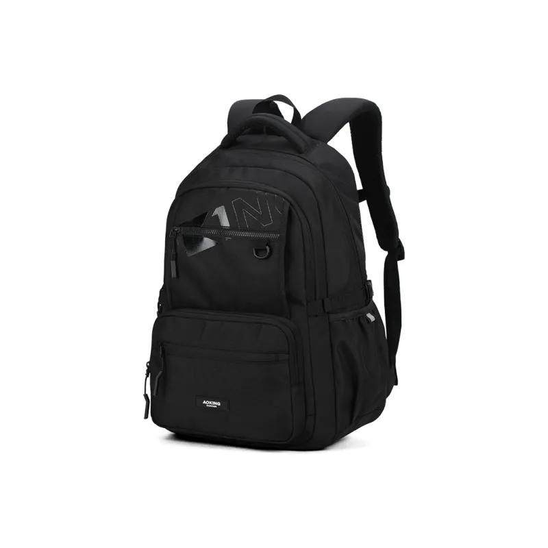 AOKING AK Polyester Backpack Large Size Unisex Light Gray/Black/Light Purple-2