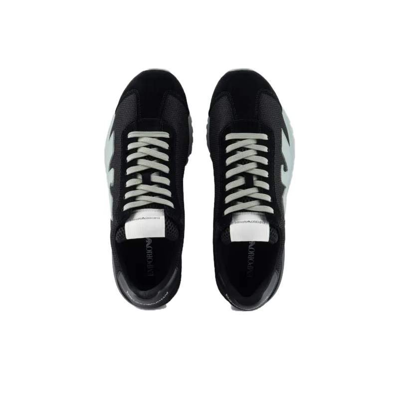 EMPORIO ARMANI Low Top Casual Shoes Men's Black Green-2