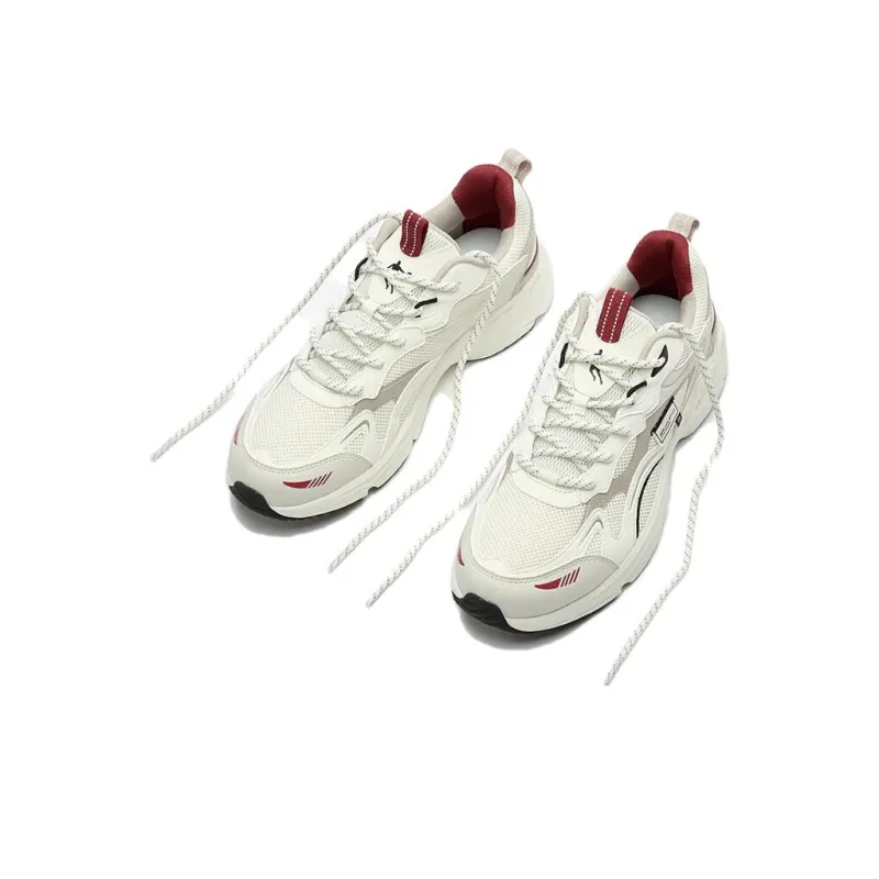 QIAODAN Cherry Shoes Running Shoes Men Low Top White Red-2