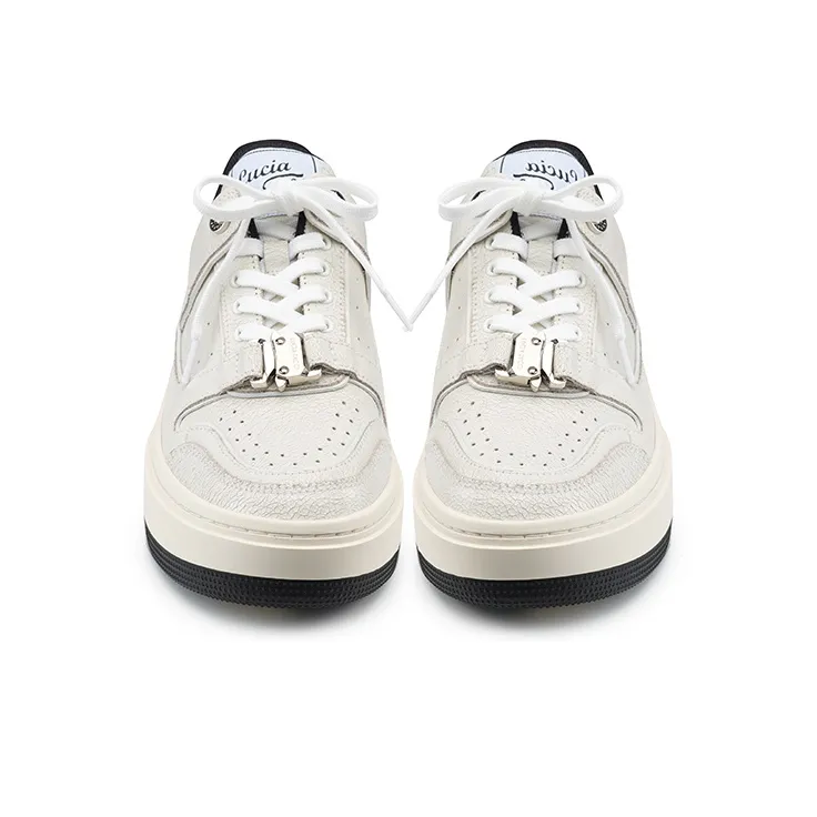 Lucia Tacci Original Designer | Crackle Cow Leather Platform Height Increasing Casual Skateboard Shoes Unisex-3