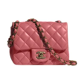 CHANEL Lambskin Shoulder Bag, Crossbody Bag Mini Women's Light Pink