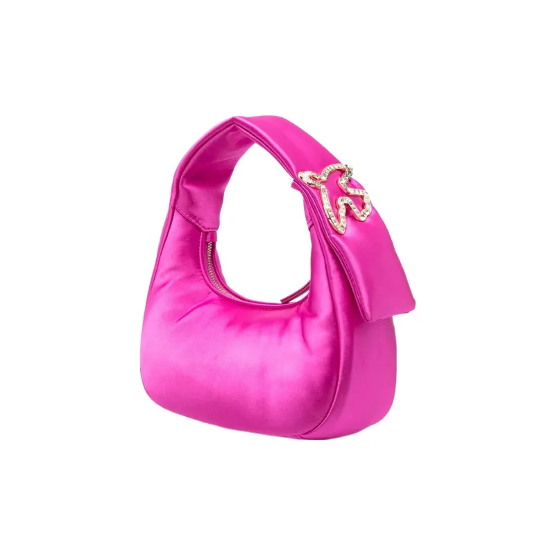 PINKO Satin Dumpling Bag Handbag, Shoulder Bag Women's Fuchsia-1