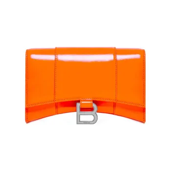 Balenciaga Hourglass Calfskin Hourglass Bag Shoulder Bag Crossbody Bag Wallet Small Size Women's Orange