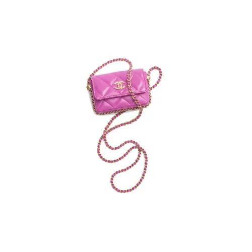 CHANEL Lambskin Clutches Shoulder Bag Crossbody Bag Women's Pink