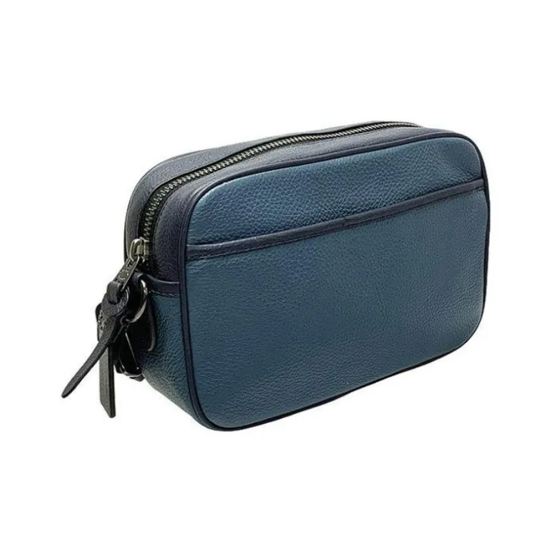 COACH Thompson High-Quality Pebbled Leather Camera Bag Shoulder Bag Crossbody Bag Medium Size Men's Denim Blue-2