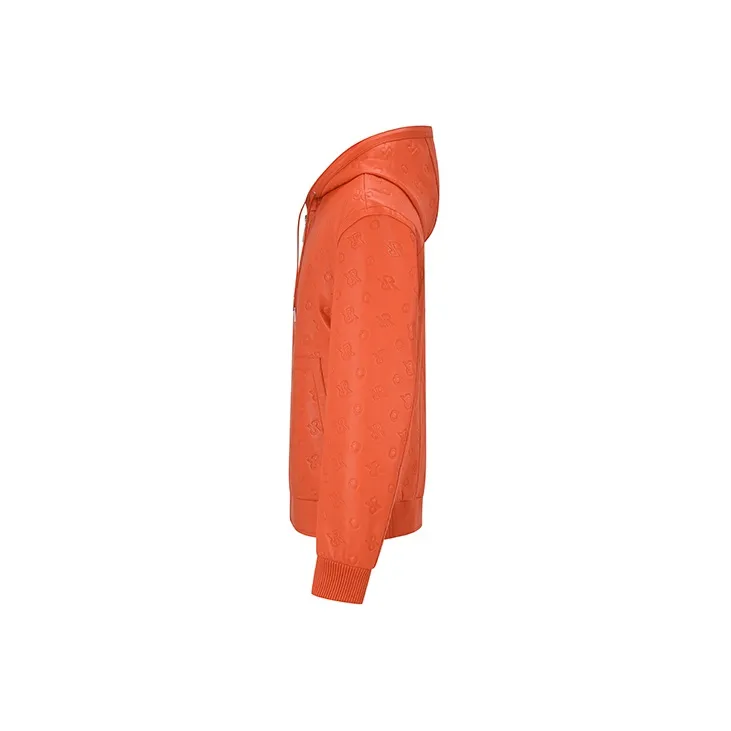 RARE Leather Jacket Men's Orange Red-1