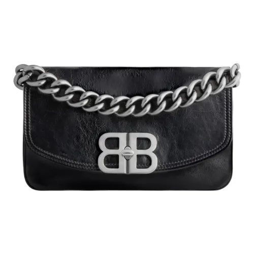 Balenciaga Calfskin Flap Bag, Crossbody Bag, Shoulder Bag Women's Black