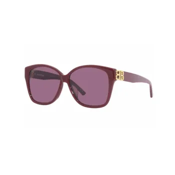 Balenciaga Plastic Irregular Shape Sunglasses Women's Red