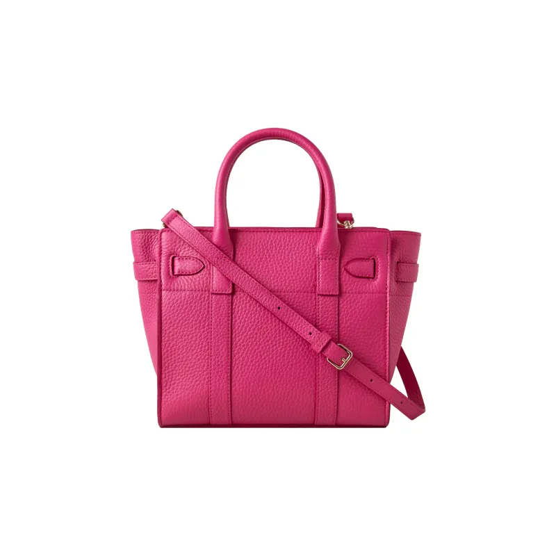Mulberry Bayswater Textured Leather Patchwork Soft Cow Leather Shoulder Bag Crossbody Bag Handbag Mini Women's Pink-3