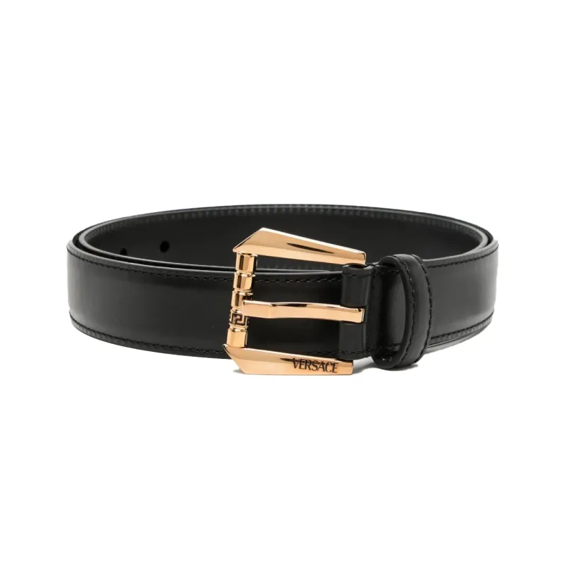 VERSACE Logo engraved Leather Belt-0