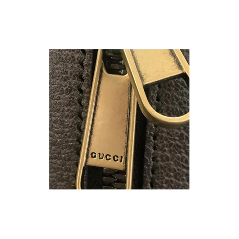 GUCCI Ophidia Canvas With Leather Backpack Medium Size Unisex Ebony/Brown-4